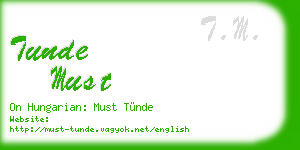 tunde must business card